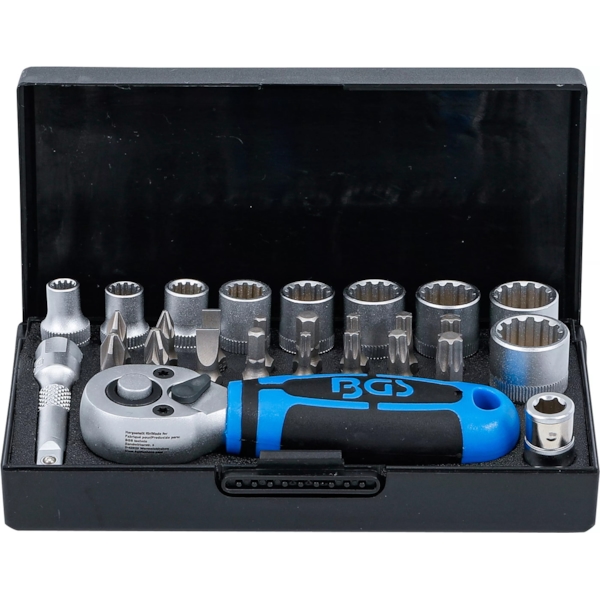 BGS TECHNIC Mini dopsleutelset 1/4", 28-delig