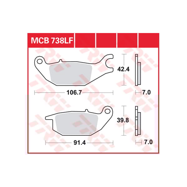 TRW Plaquettes de frein MCB738 Allround organique