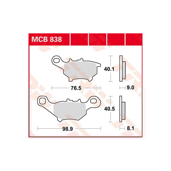 TRW Plaquettes de frein MCB838 Allround organique