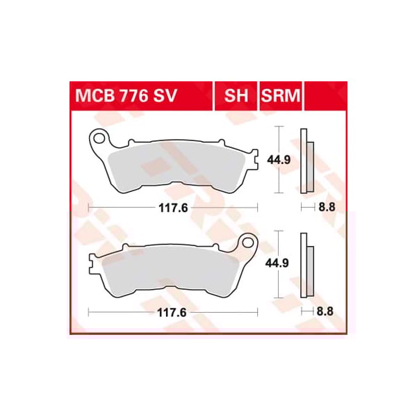 TRW Plaquettes de frein MCB776 Allround organique