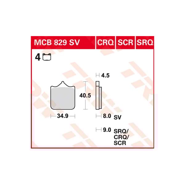 TRW Plaquettes de frein MCB829CRQ Hyper carbon