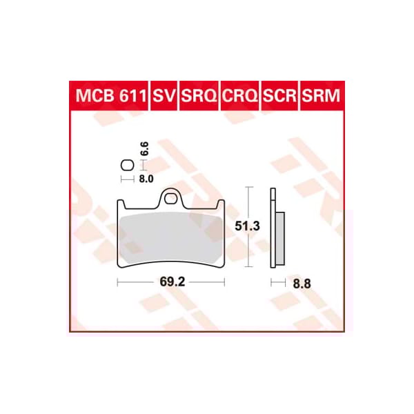 TRW Brake pads MCB611SRM Sinter maxi scooter