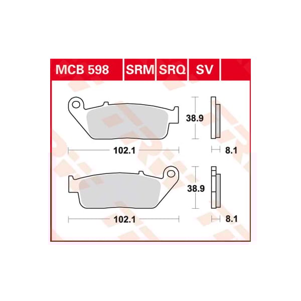 TRW Brake pads MCB598SRM Sinter maxi scooter