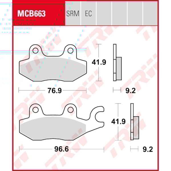TRW Plaquettes de frein MCB663SRM Sinter maxi scooter