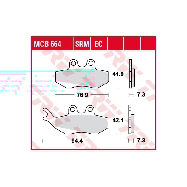 TRW Brake pads MCB664SRM Sinter maxi scooter