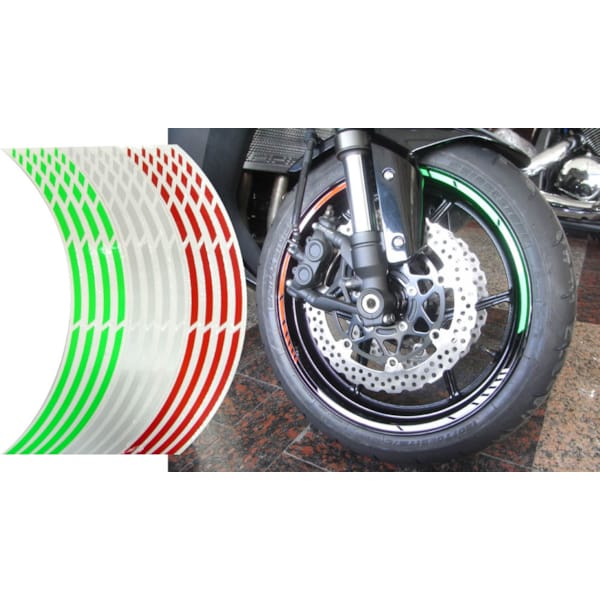 KEITI Liserets de jante pré-courbé Tricolore Italie - Filets de jante pour  la moto