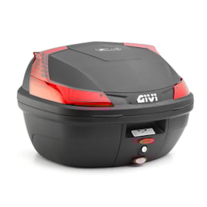 Top boxes and side GIVI B37 Blade Monolock Case red reflectors, black cover