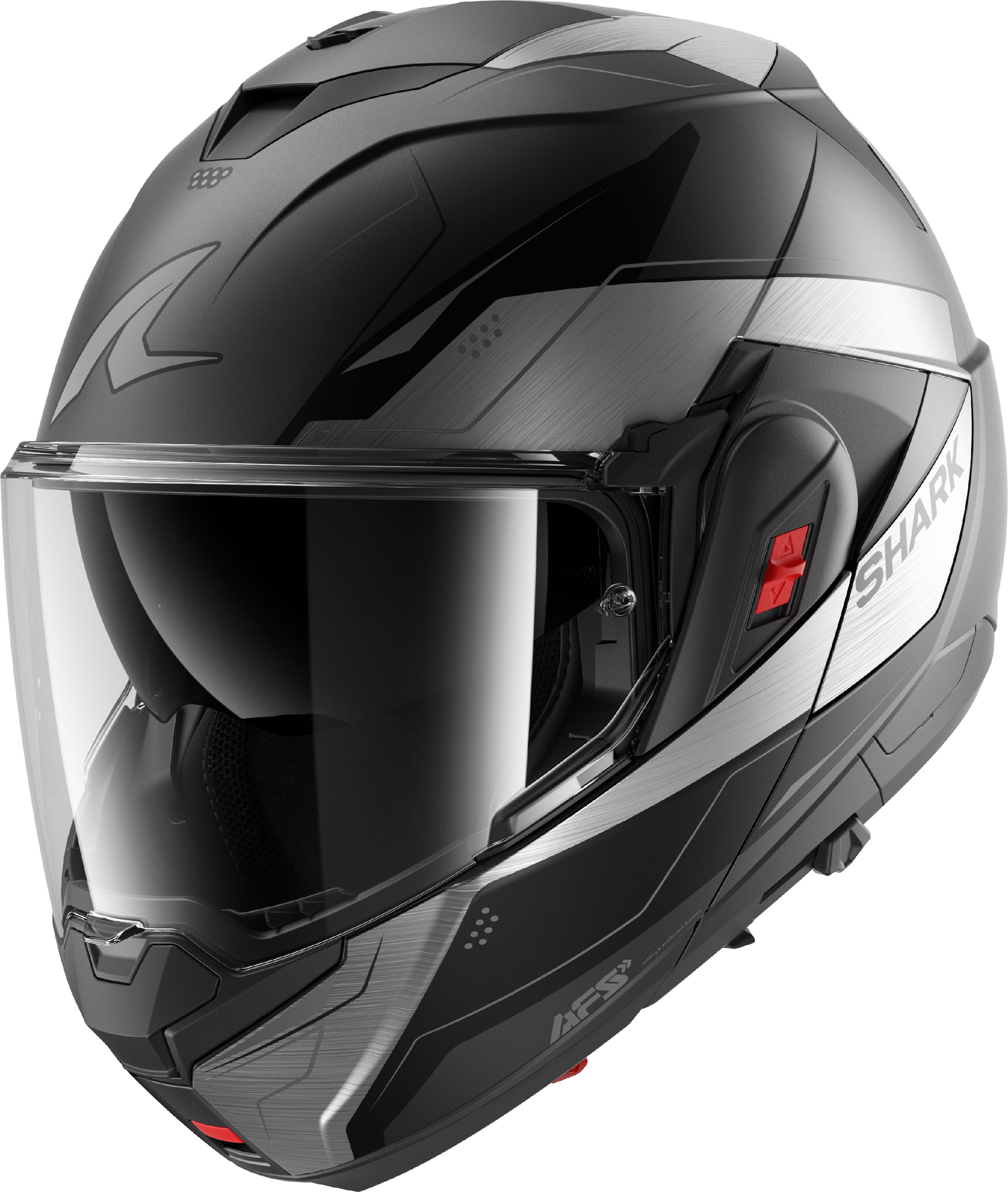 Modular helmet SHARK OXO Mekarium Matt Anthracite-Chrome-Black AUK