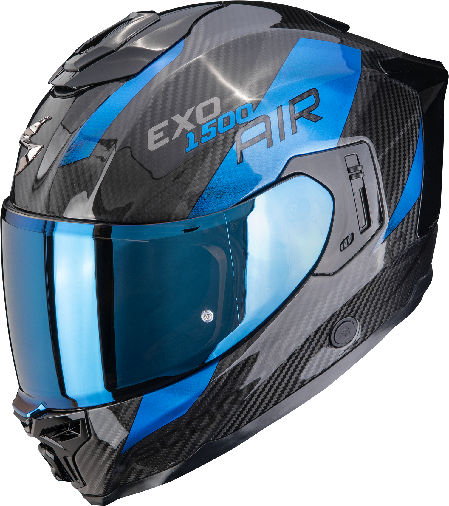 Integraalhelm SCORPION EXO-1500 Carbon Air Platted Zwart-Blauw