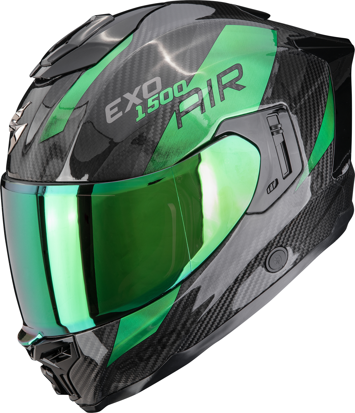 Integraalhelm SCORPION EXO-1500 Carbon Air Platted Zwart-Groen