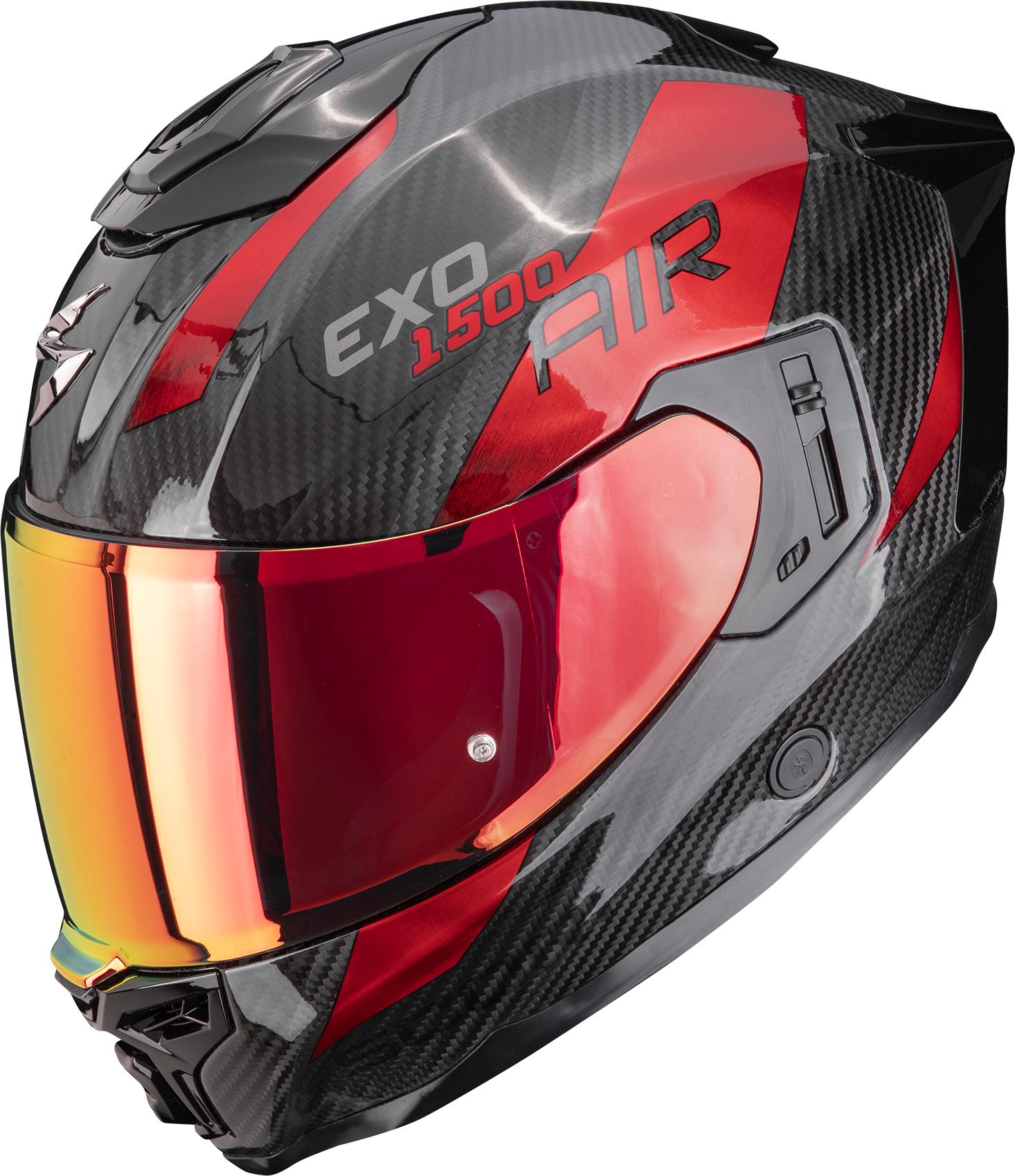 Integraalhelm SCORPION EXO-1500 Carbon Air Platted Zwart-Rood