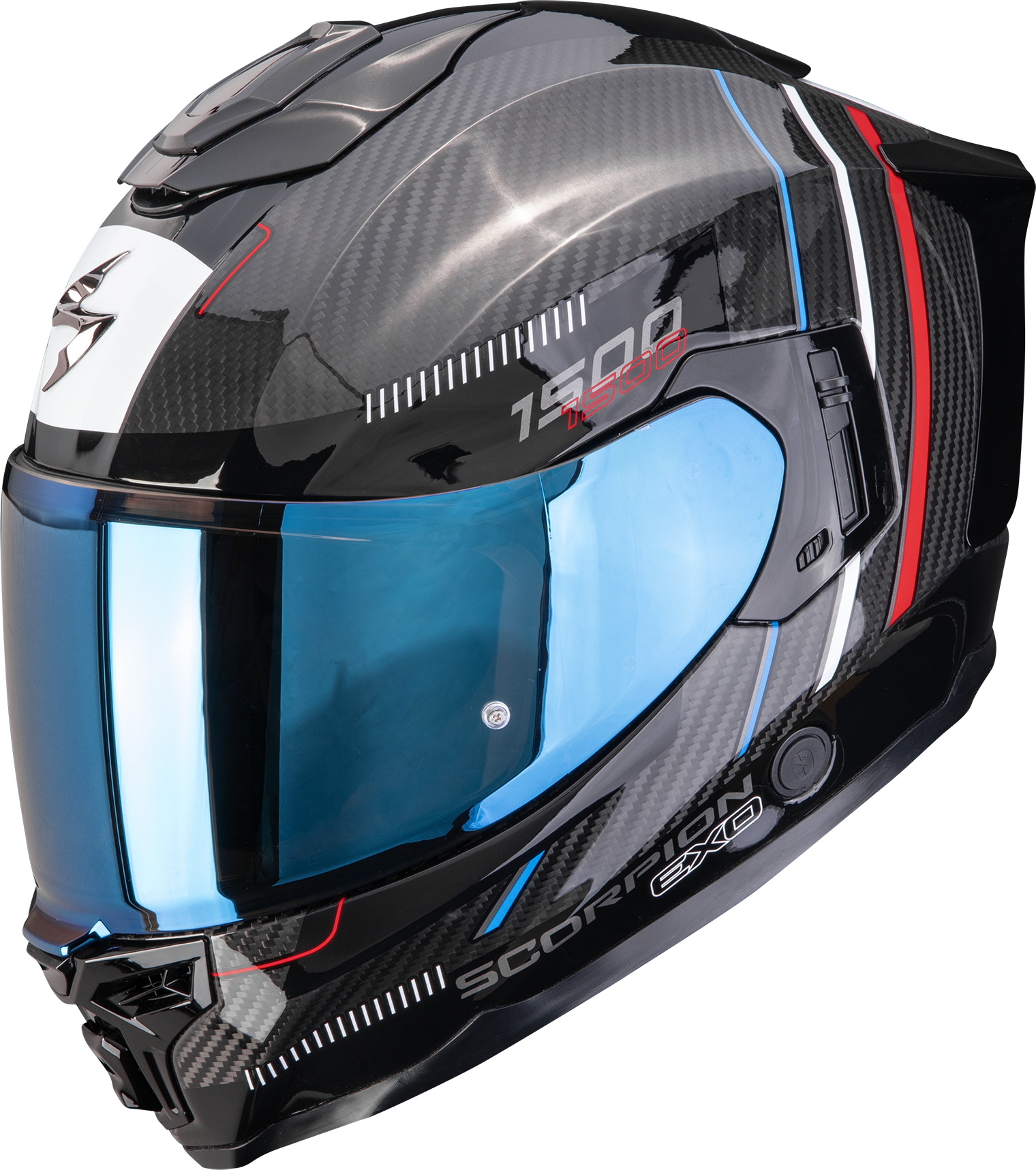 Integraalhelm SCORPION EXO-1500 Carbon Air Zity Zwart-Rood-Blauw
