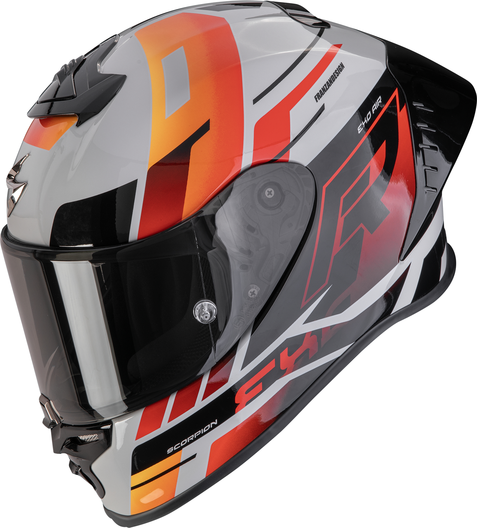 Full-face helmet SCORPION EXO-R1 Evo II Air Adrenaline Grey-Red-Orange