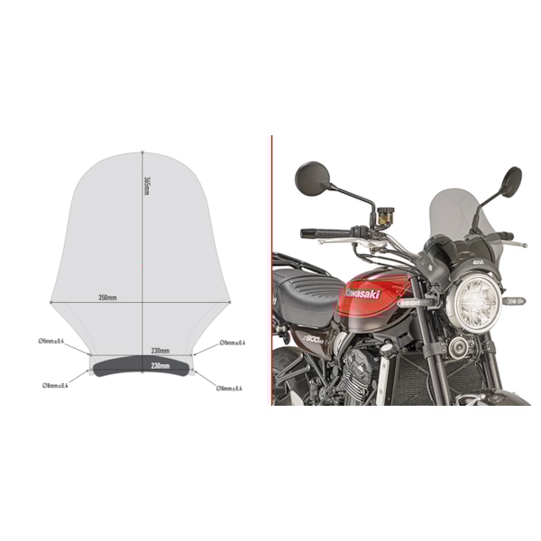 GIVI Universeel windscherm A210
