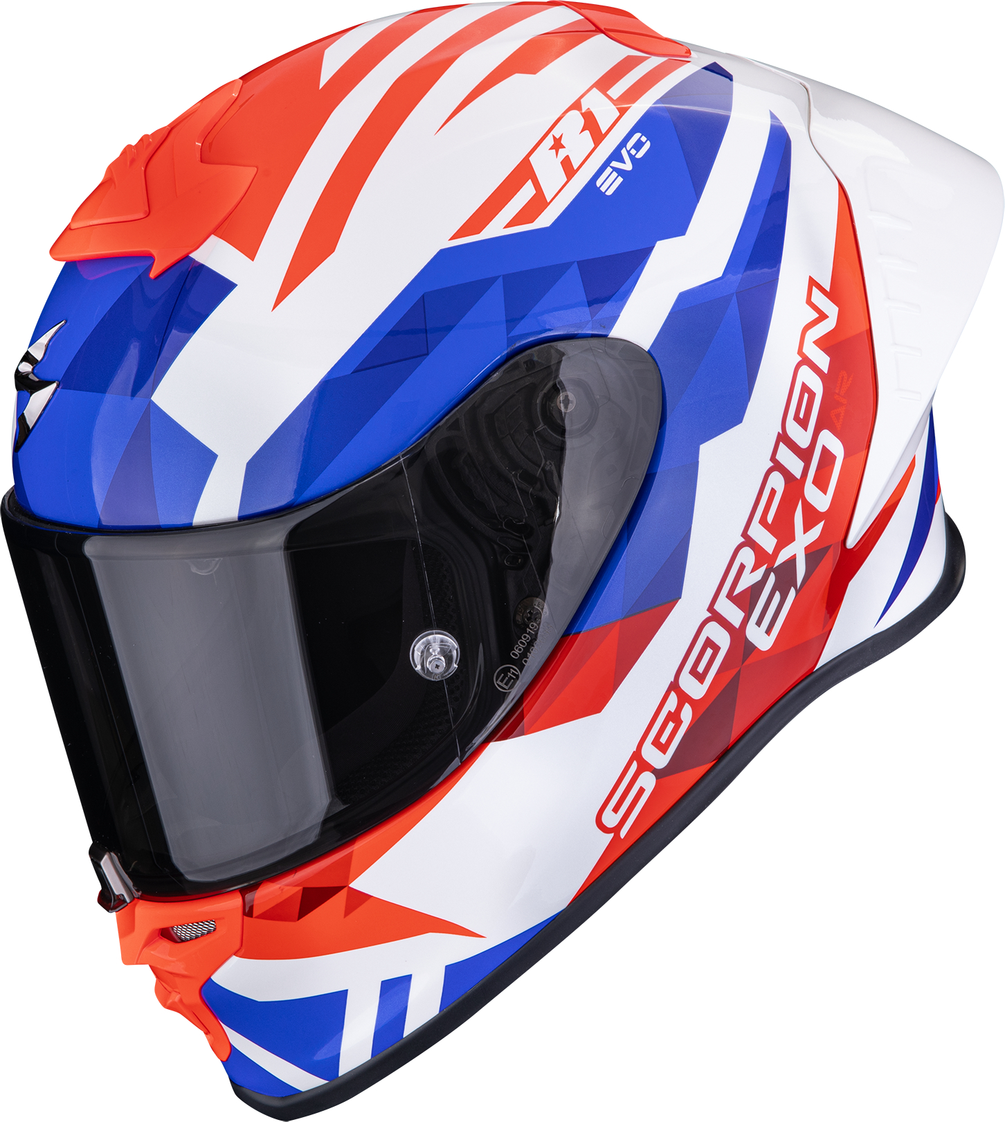 Full-face helmet SCORPION EXO-R1 Evo II Air Valere Matt White-Red-Blue