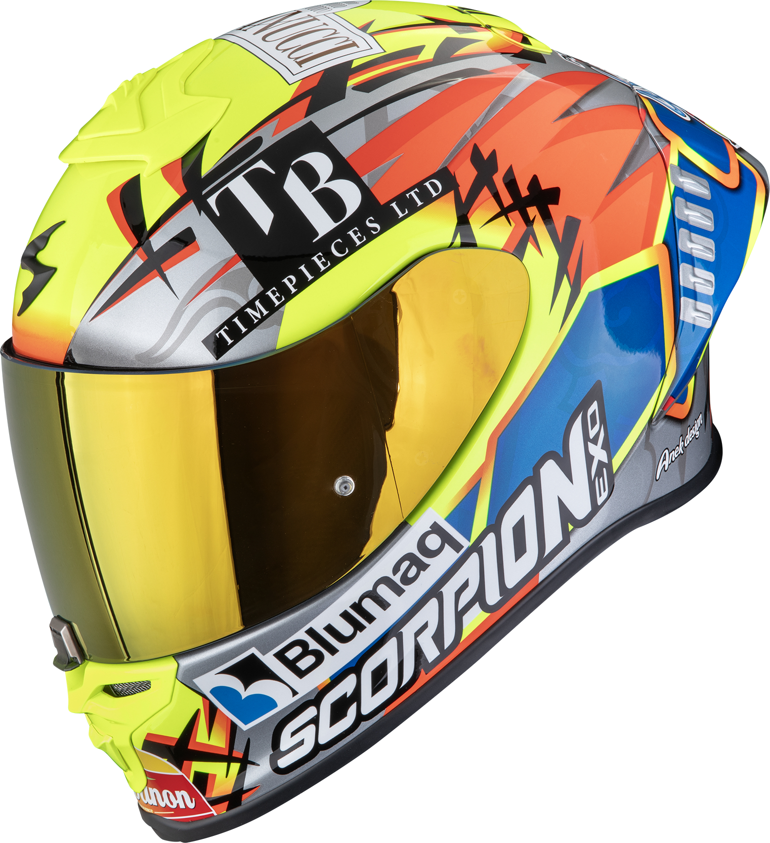 Integraalhelm SCORPION EXO-R1 Evo II Air Aron Misano Zilver-Fluo geel-Blauw