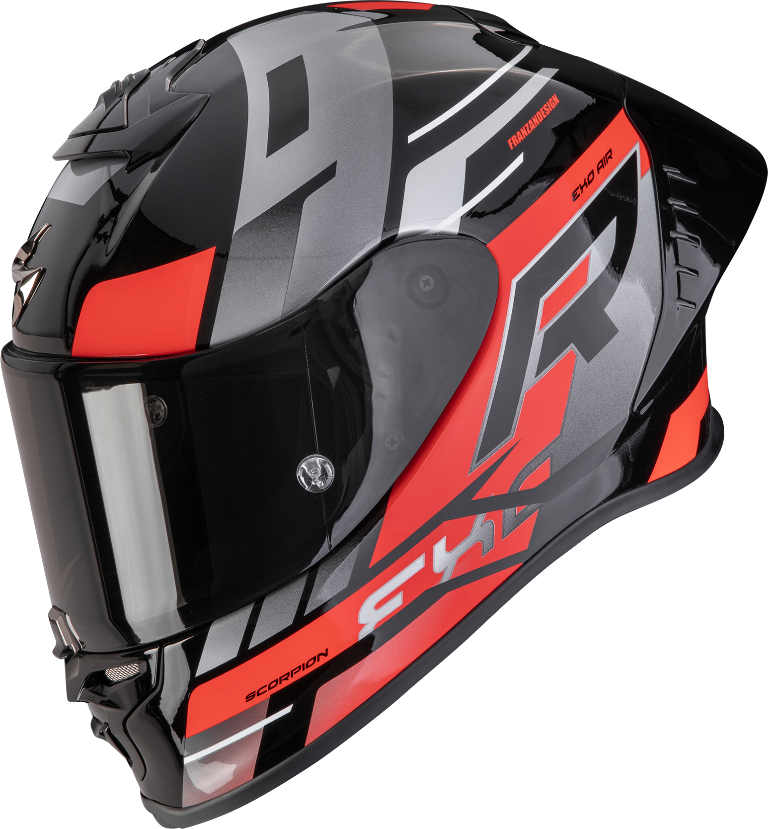 Full-face helmet SCORPION EXO-R1 Evo II Air Adrenaline Black-Red-Silver