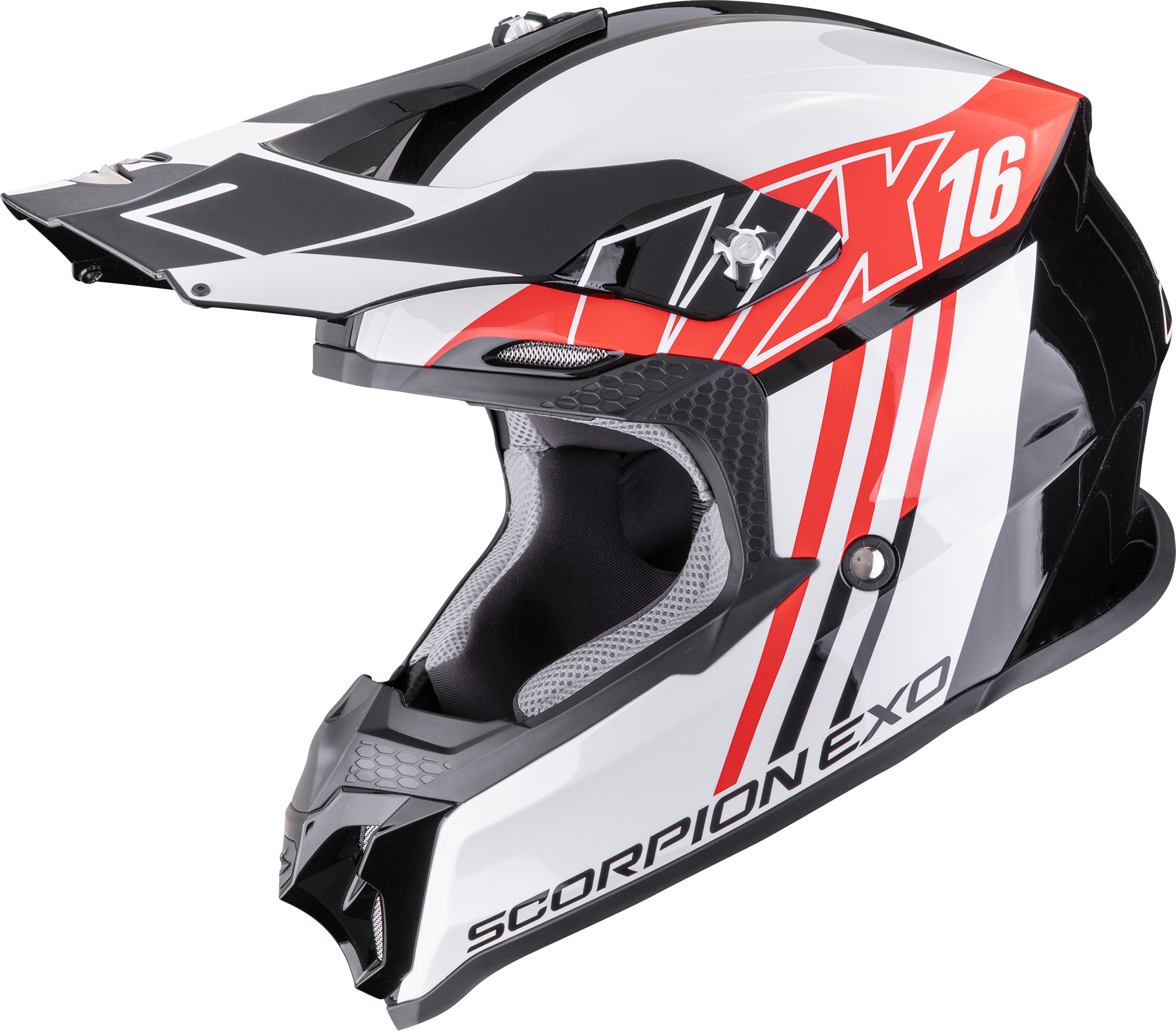 Cross helmet SCORPION VX-16 Evo Air Lignes Black-Red