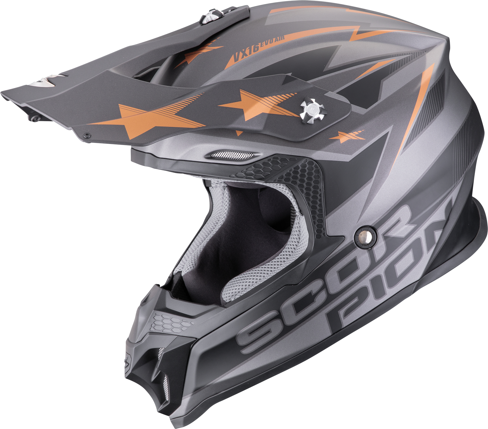 Cross helmet SCORPION VX-16 Evo Air Patriot Matt Silver-Black-Cooper