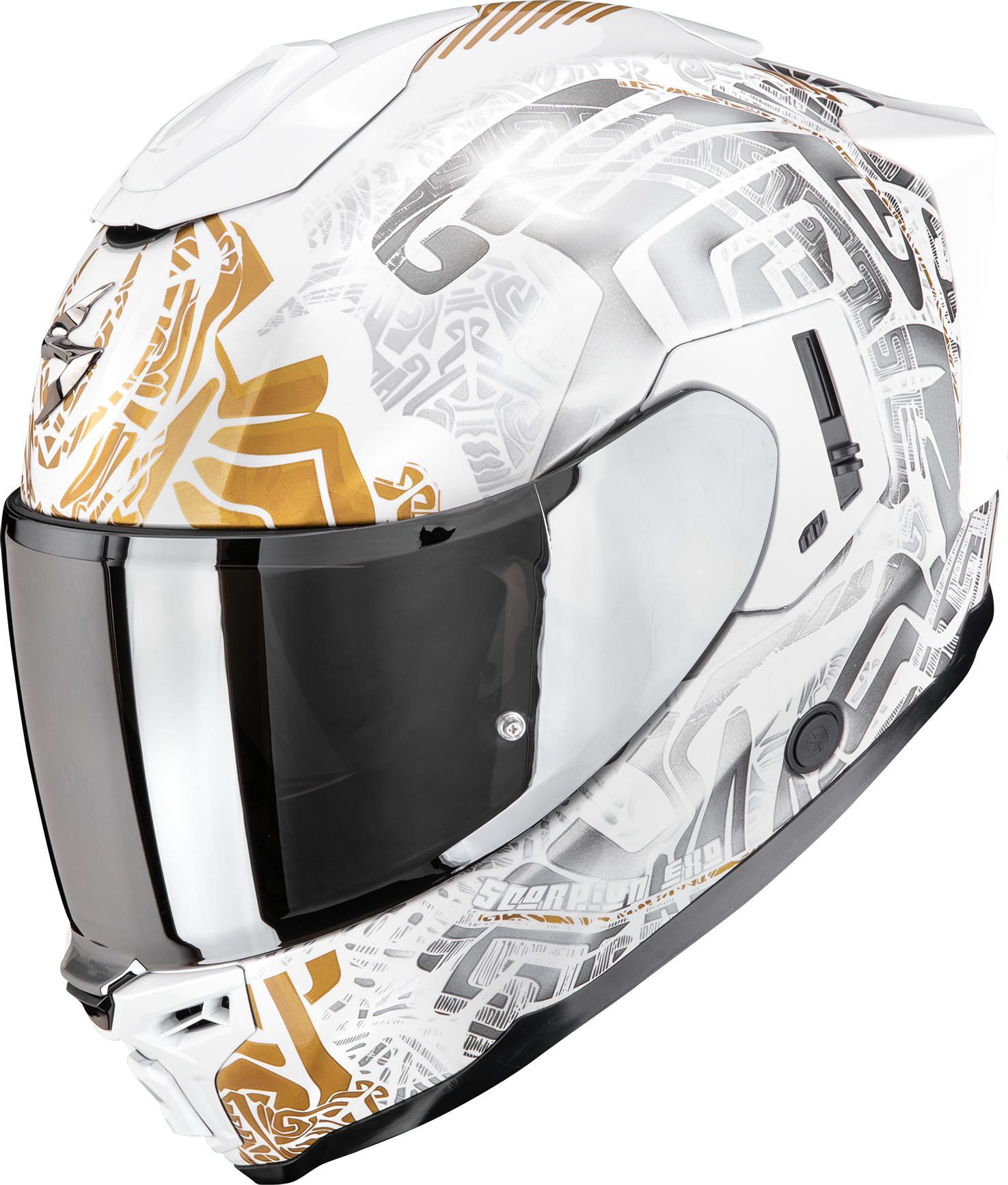 Casque intégral SCORPION EXO-1500 Air Apus Blanc perle-Gris-Or