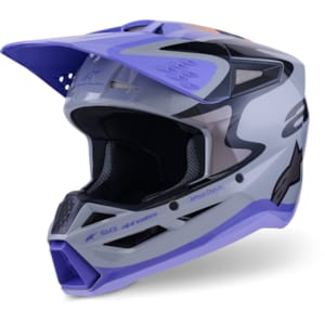 Crosshelm ALPINESTARS S-M3 Jettson Grijs-Paars-Zwart