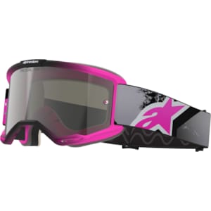 Lunettes de cross ALPINESTARS Vision 5 Lahnd Goggle Iron-Rose Fluo-Miroir Argent