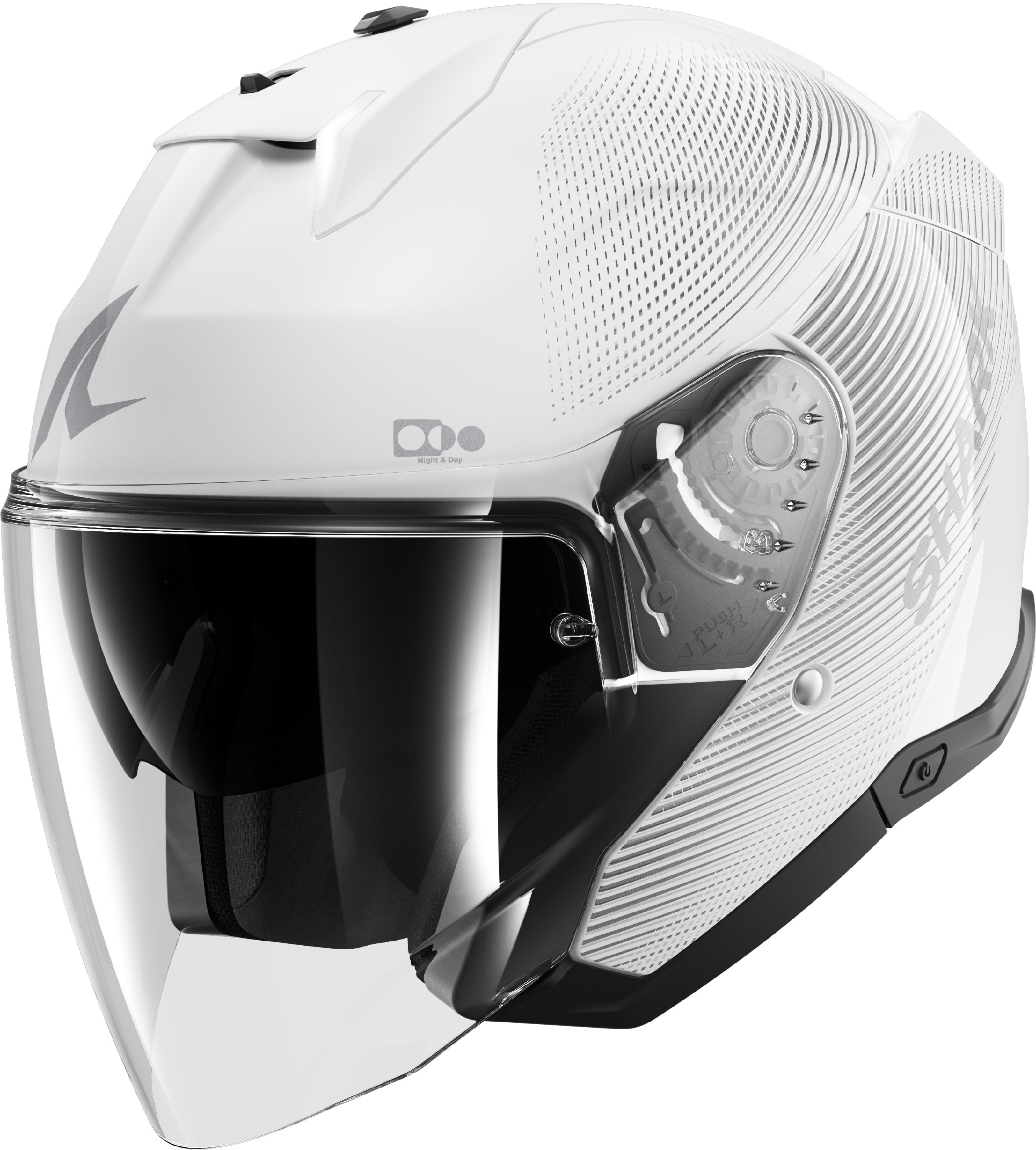 Casque jet SHARK Skwal i3 SP Lyne Blanc-Argent-Argent WSS