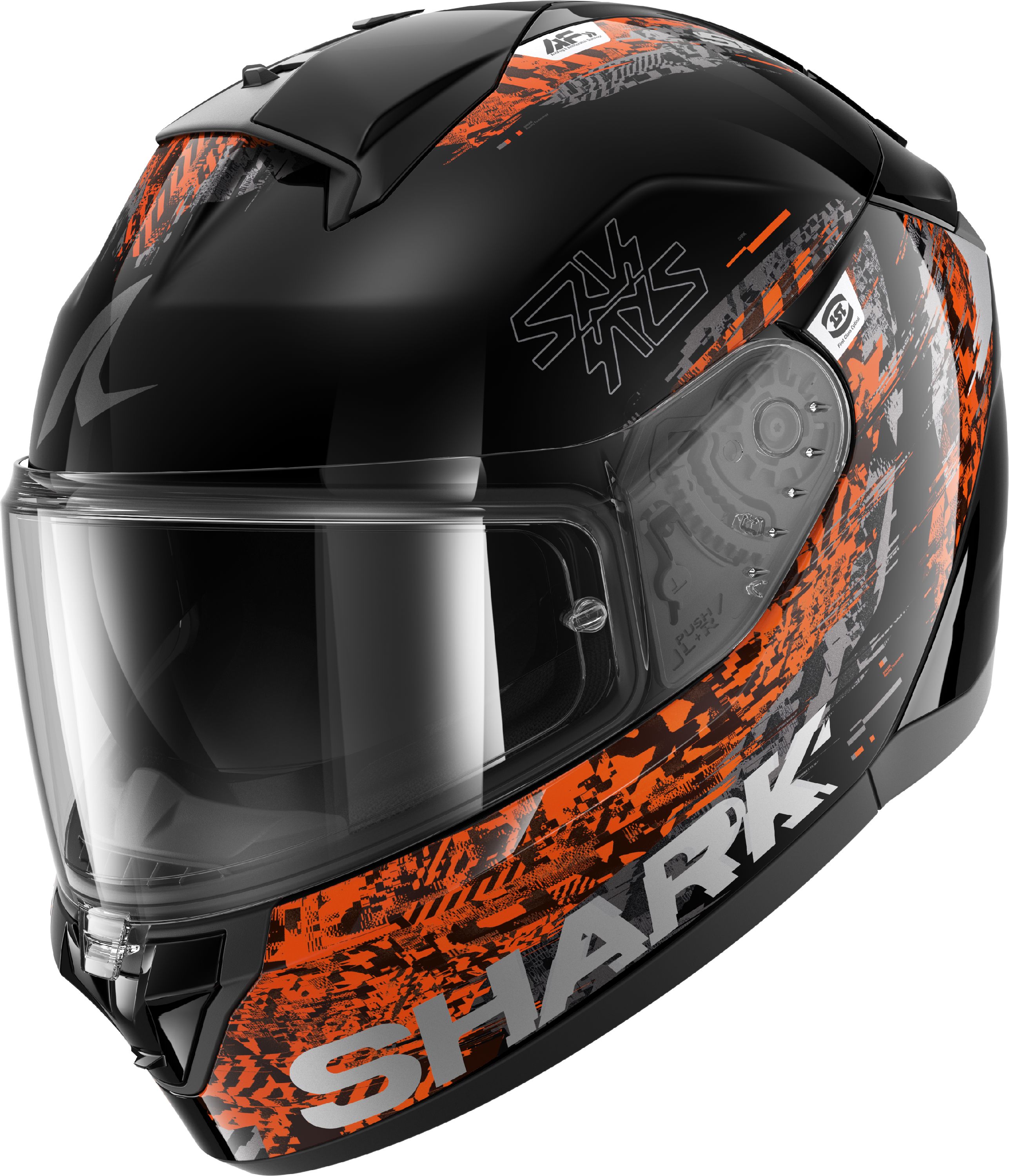 Casque intégral SHARK Ridill 2 Speed-Vib Noir-Anthracite-Orange KAO