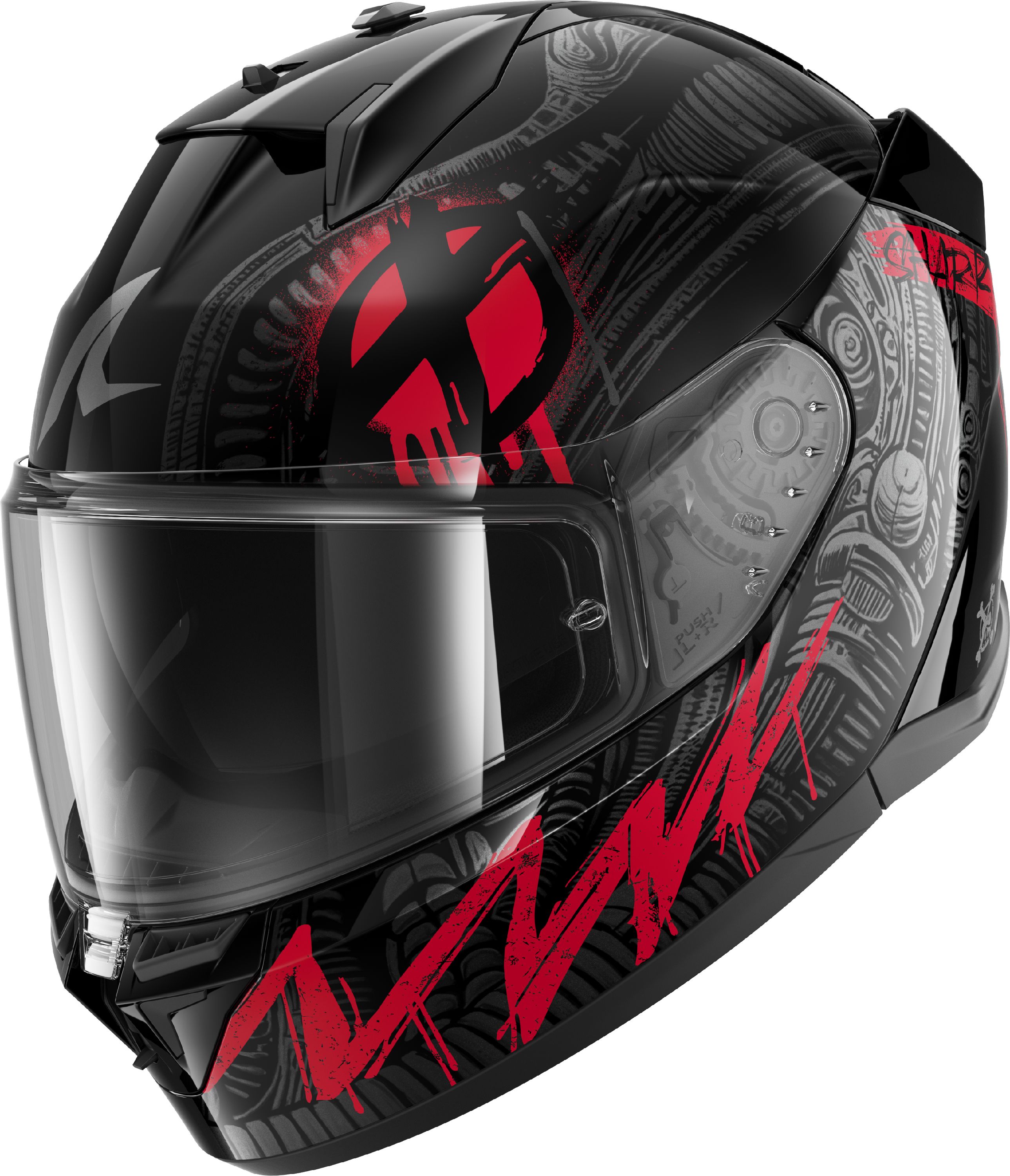 Integraalhelm SHARK D-Skwal 3 Shiever Zwart-Antraciet-Rood KAR