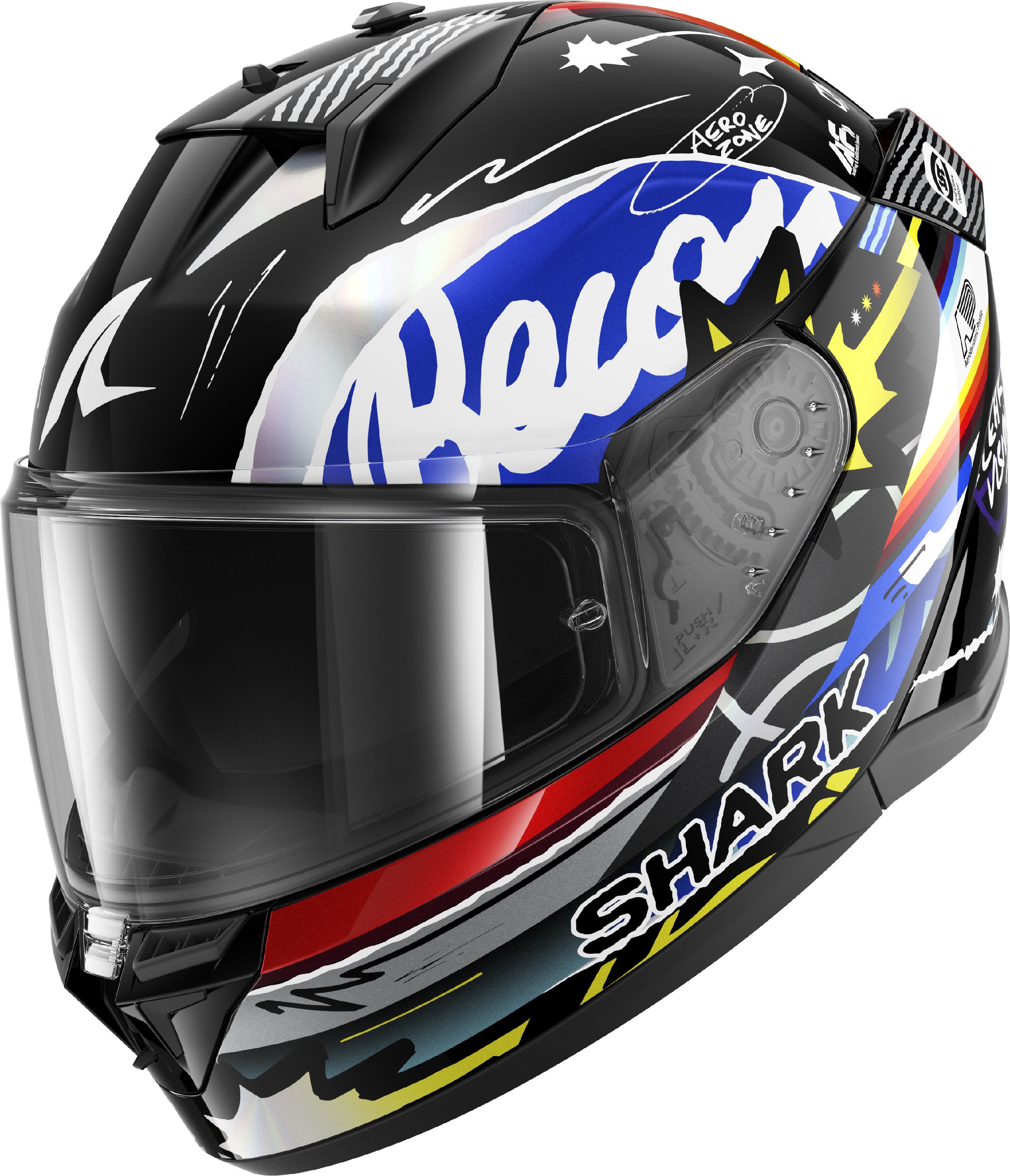 Full-face helmet SHARK D-Skwal 3 Streetrush Black-Blue-Chrome KBU