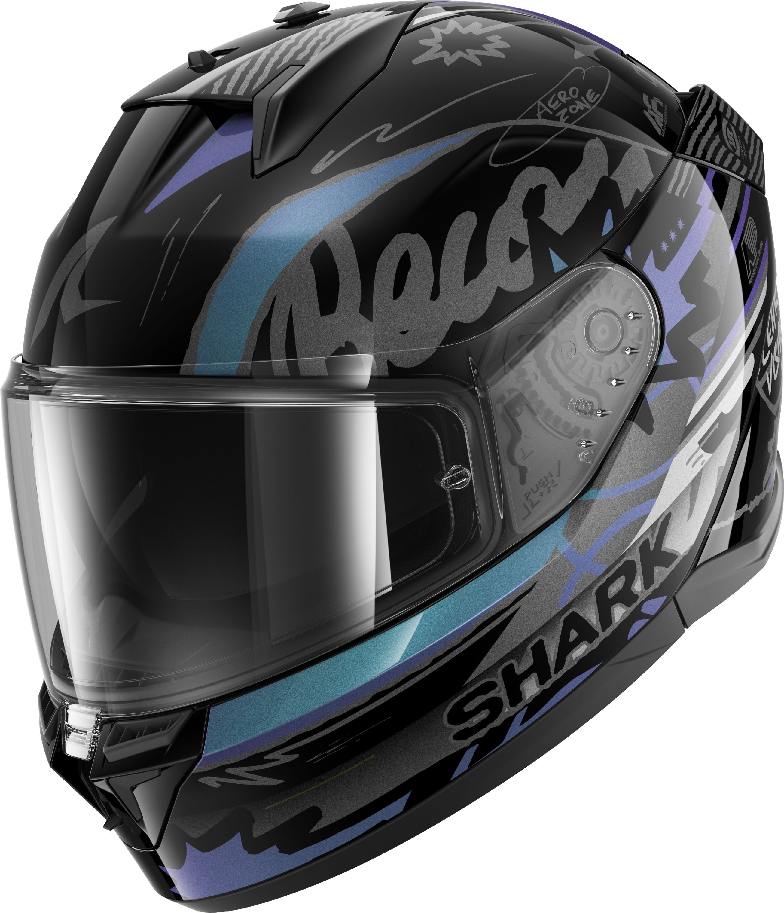 Integraalhelm SHARK D-Skwal 3 Streetrush Zwart-Groen-Chroom KGU