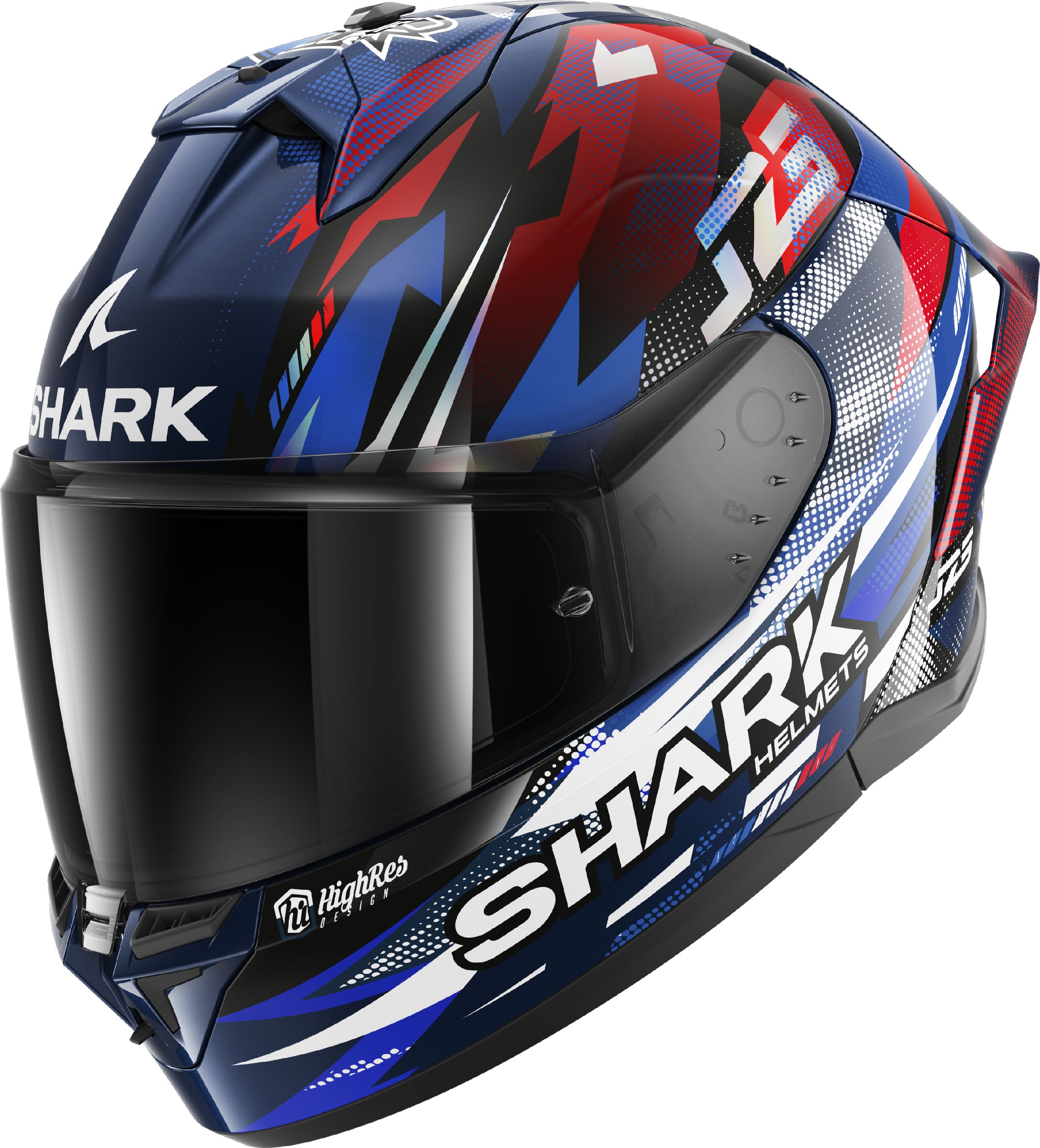 SHARK Skwal Cup Replica Zarco GP de France Bleu-Chrome-Rouge BUR