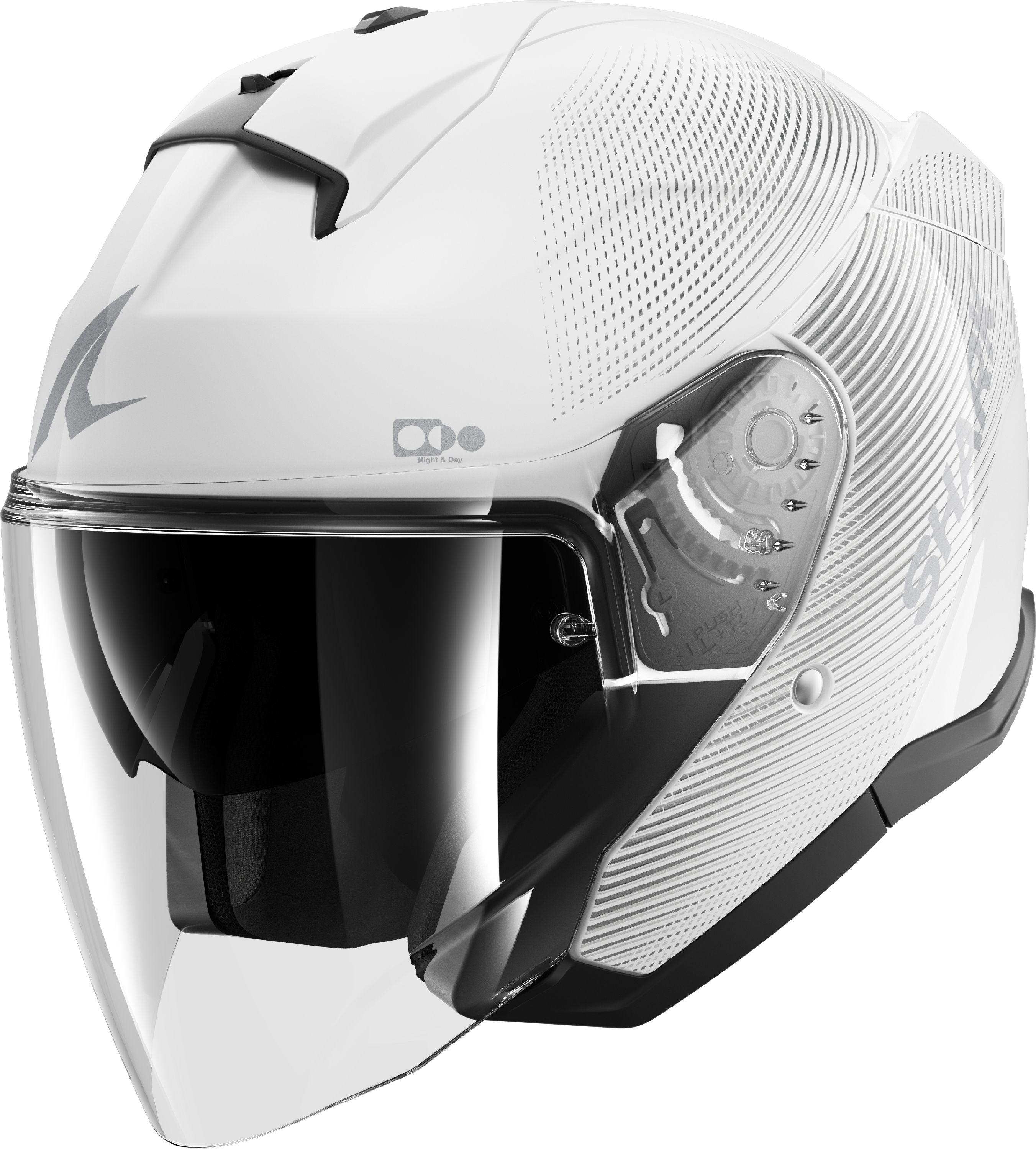Casque jet SHARK Skwal SP Lyne Blanc-Argent-Argent WSS