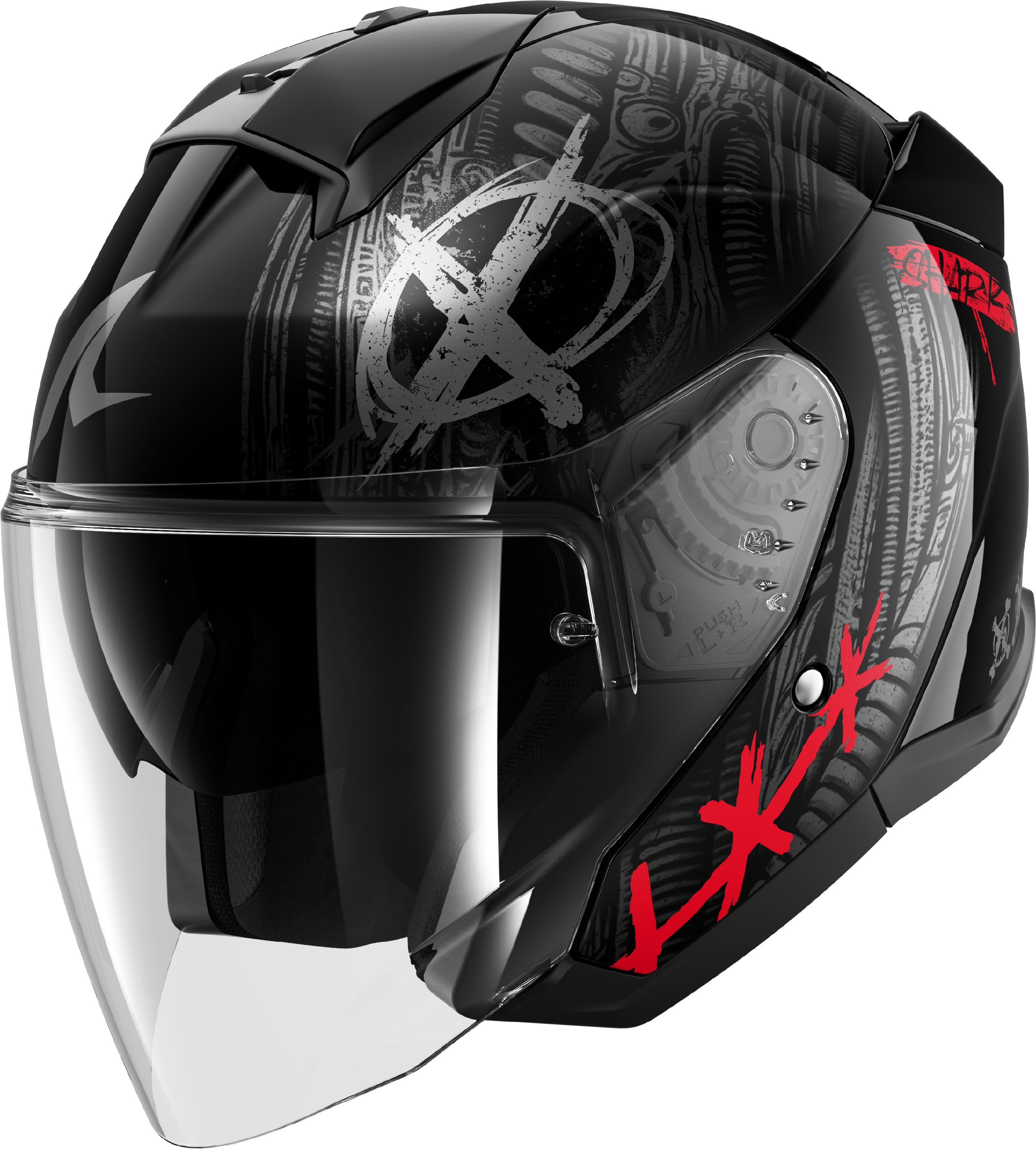 Jet helmet SHARK Skwal Shiever Black-Anthracite-Red KAR