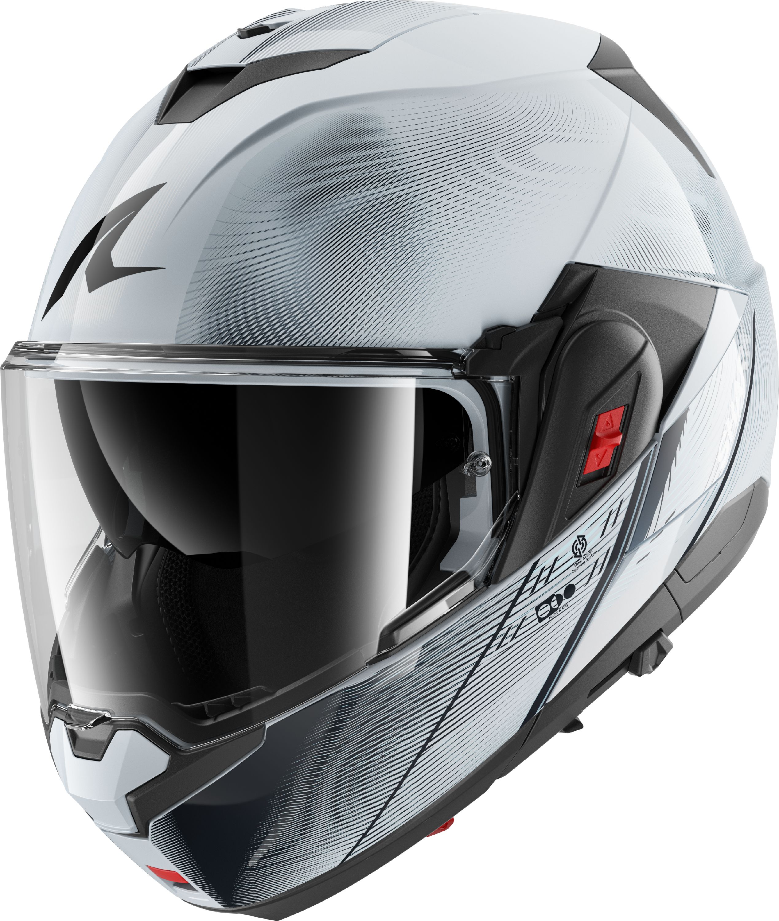 Modular helmet SHARK OXO Speed-Tech Silver-White-Black SWK