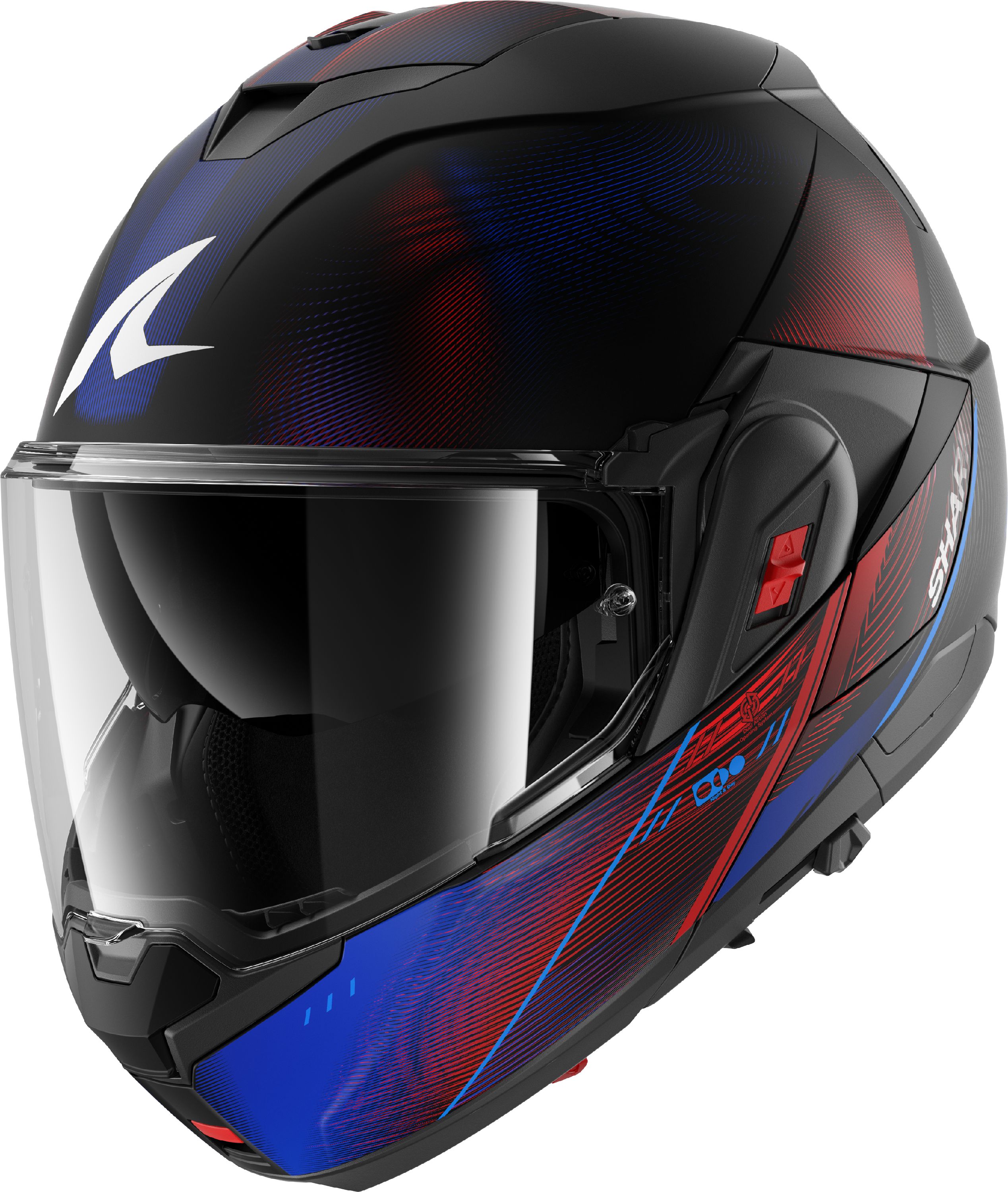 Systeemhelm SHARK OXO Speed-Tech Mat Zwart-Blauw-Rood KBR