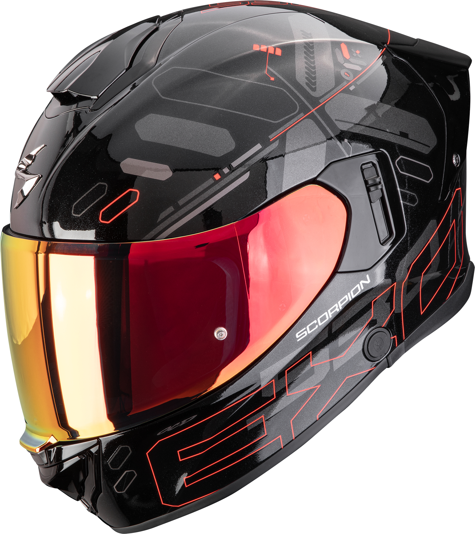 Casque intégral SCORPION EXO-530 Air Fond Noir-Rouge métallique