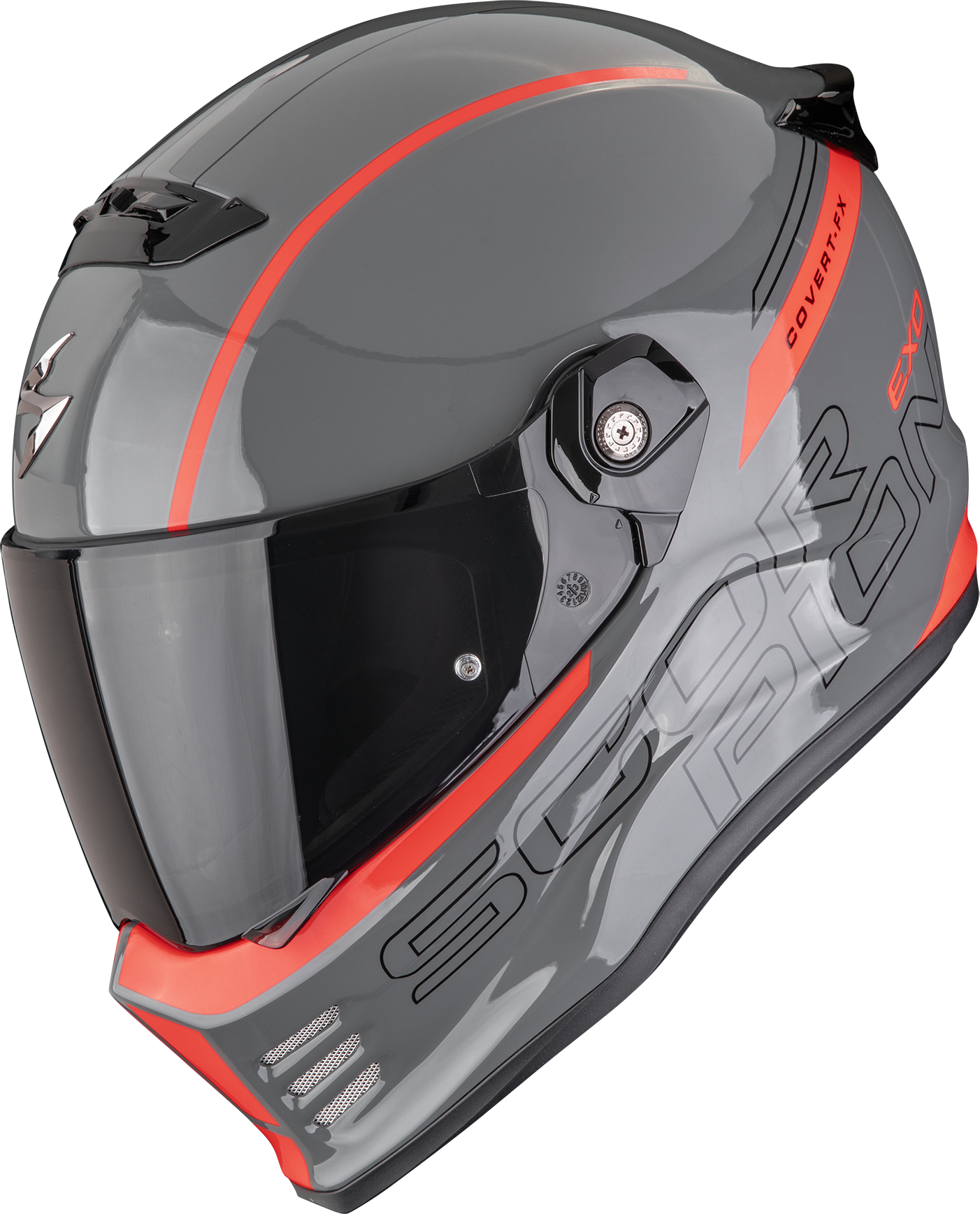 Full-face helmet SCORPION Covert FX Danko Grey-Red