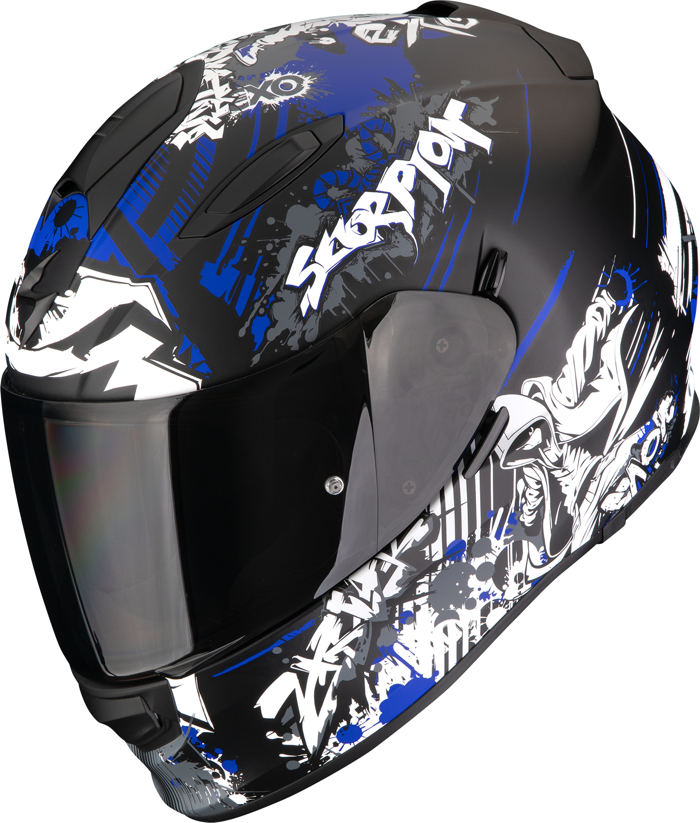 Casque intégral SCORPION EXO-491 Spector Mat Noir-Bleu