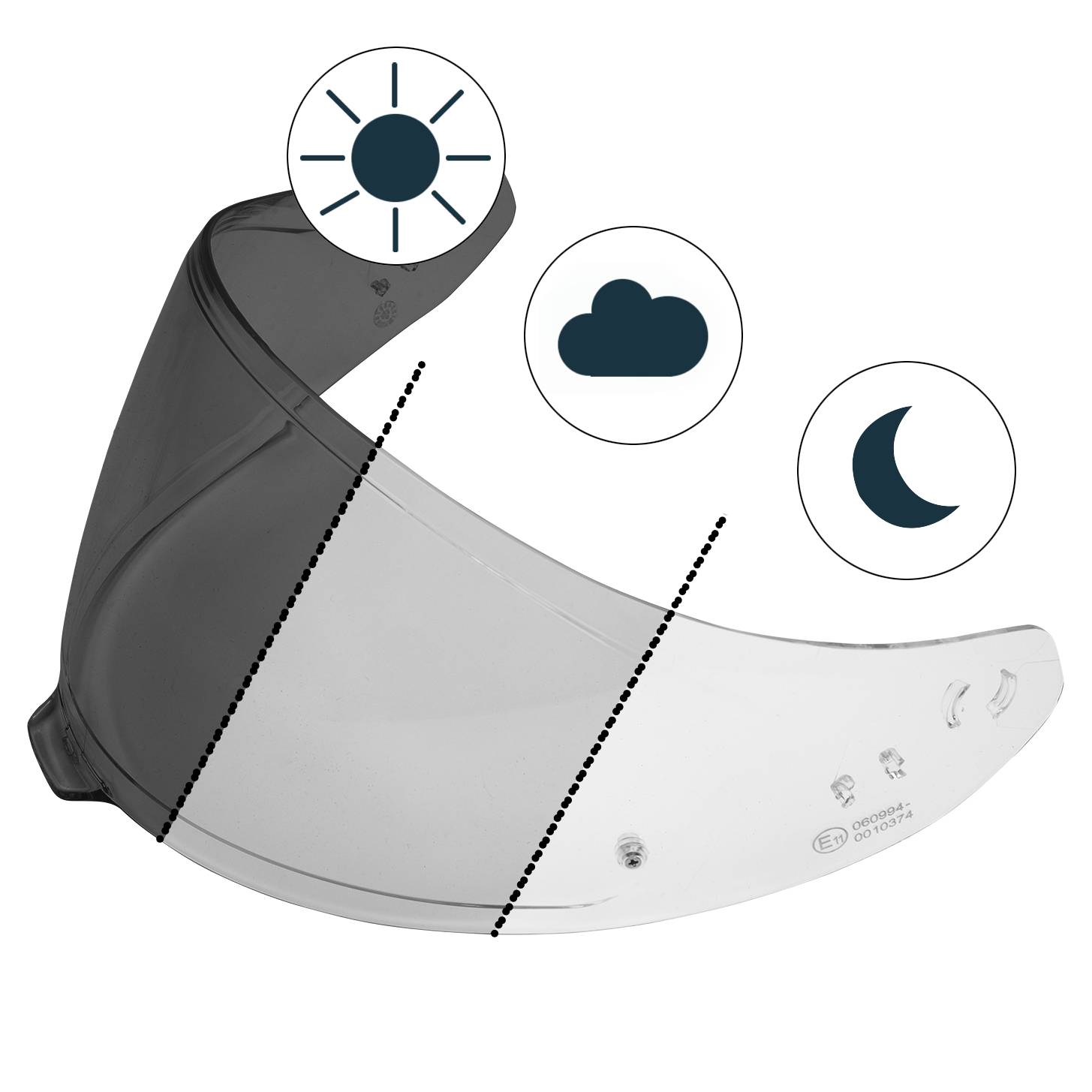 SCORPION Visière EXO-R1/1400/520 (KDF16-2OP) Photochromatique