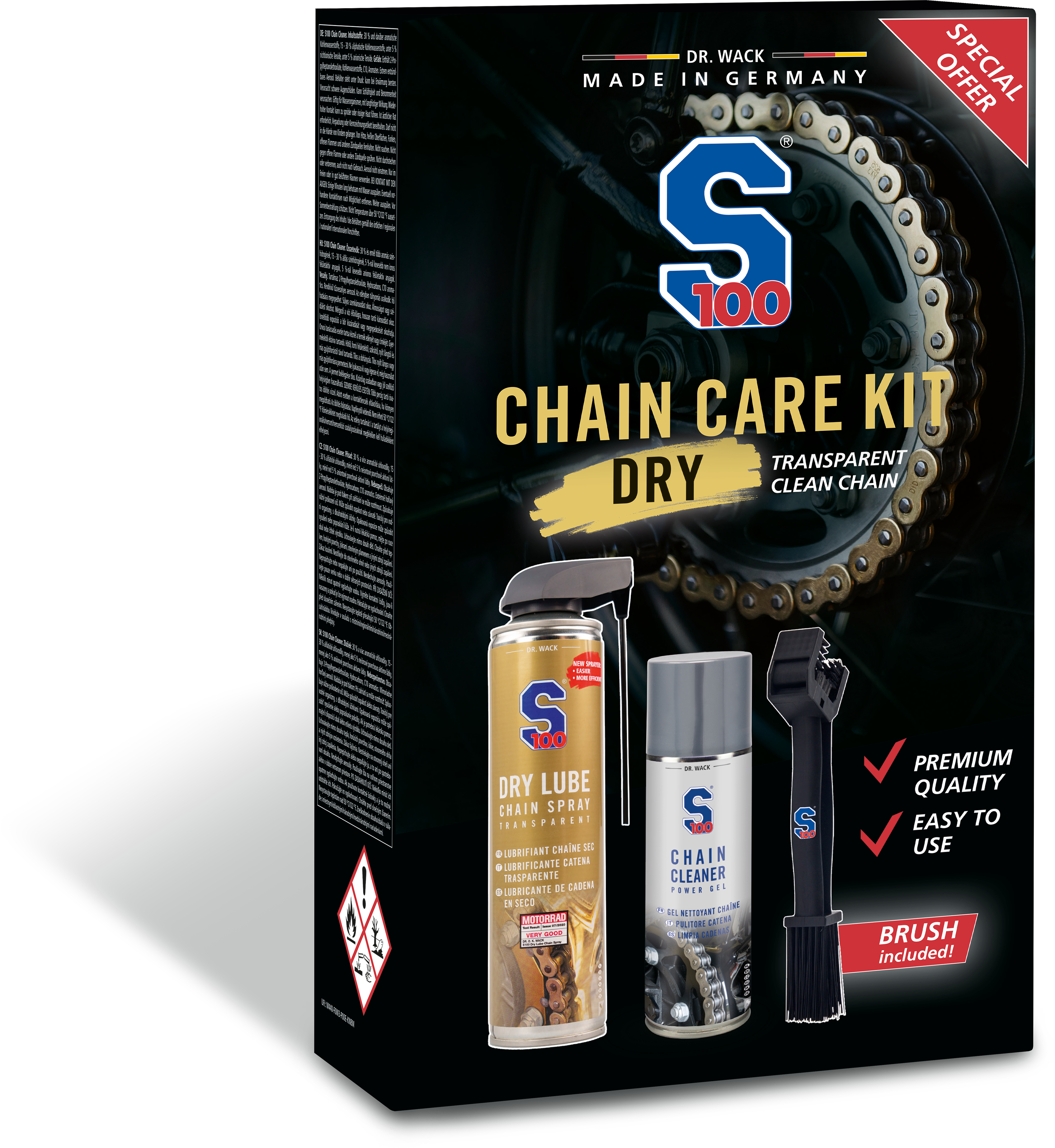 Chain lubricants S100 Maintenance kit Dry lube