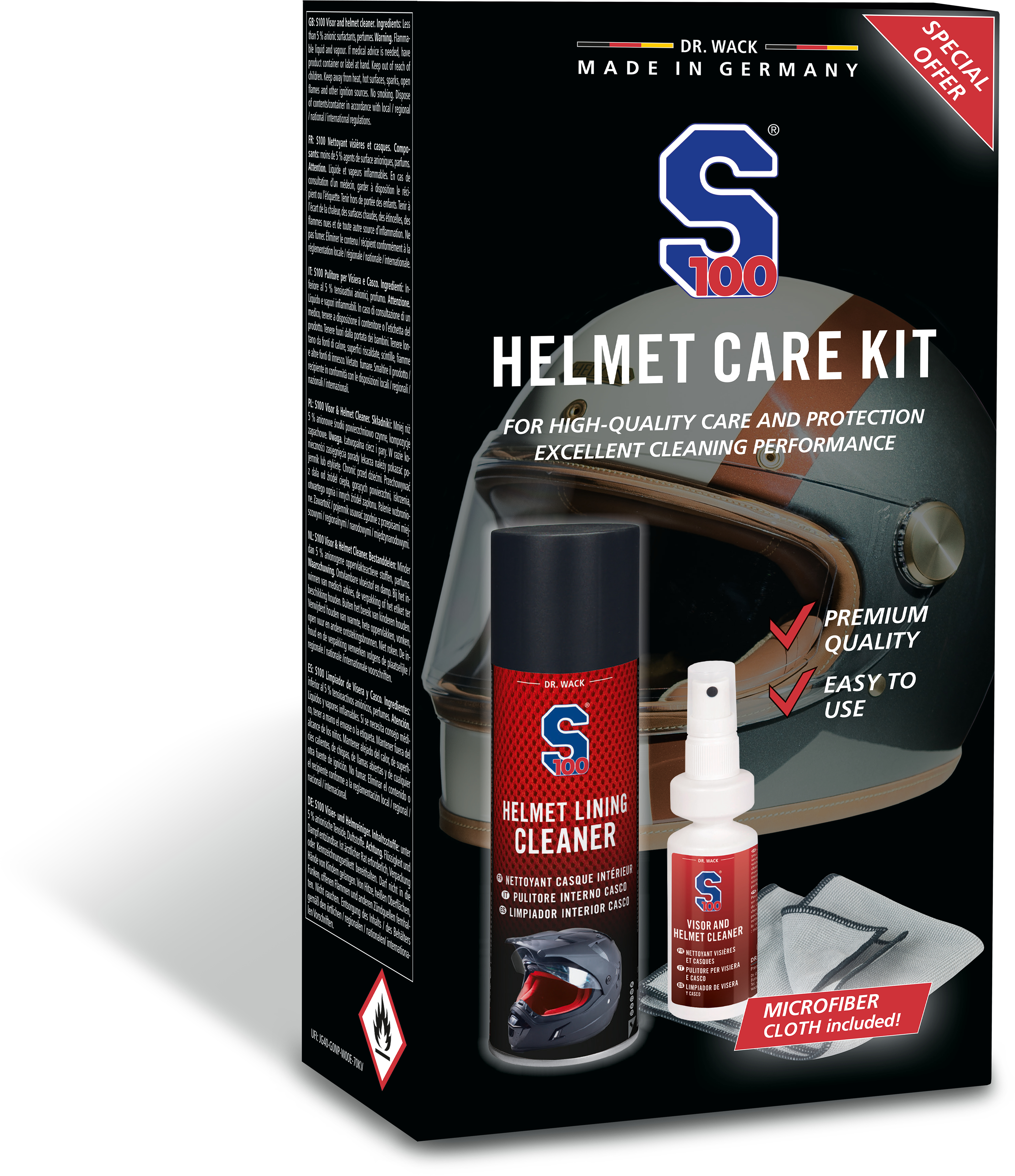 Helmreiniger buitenzijde S100 Helm onderhoudskit