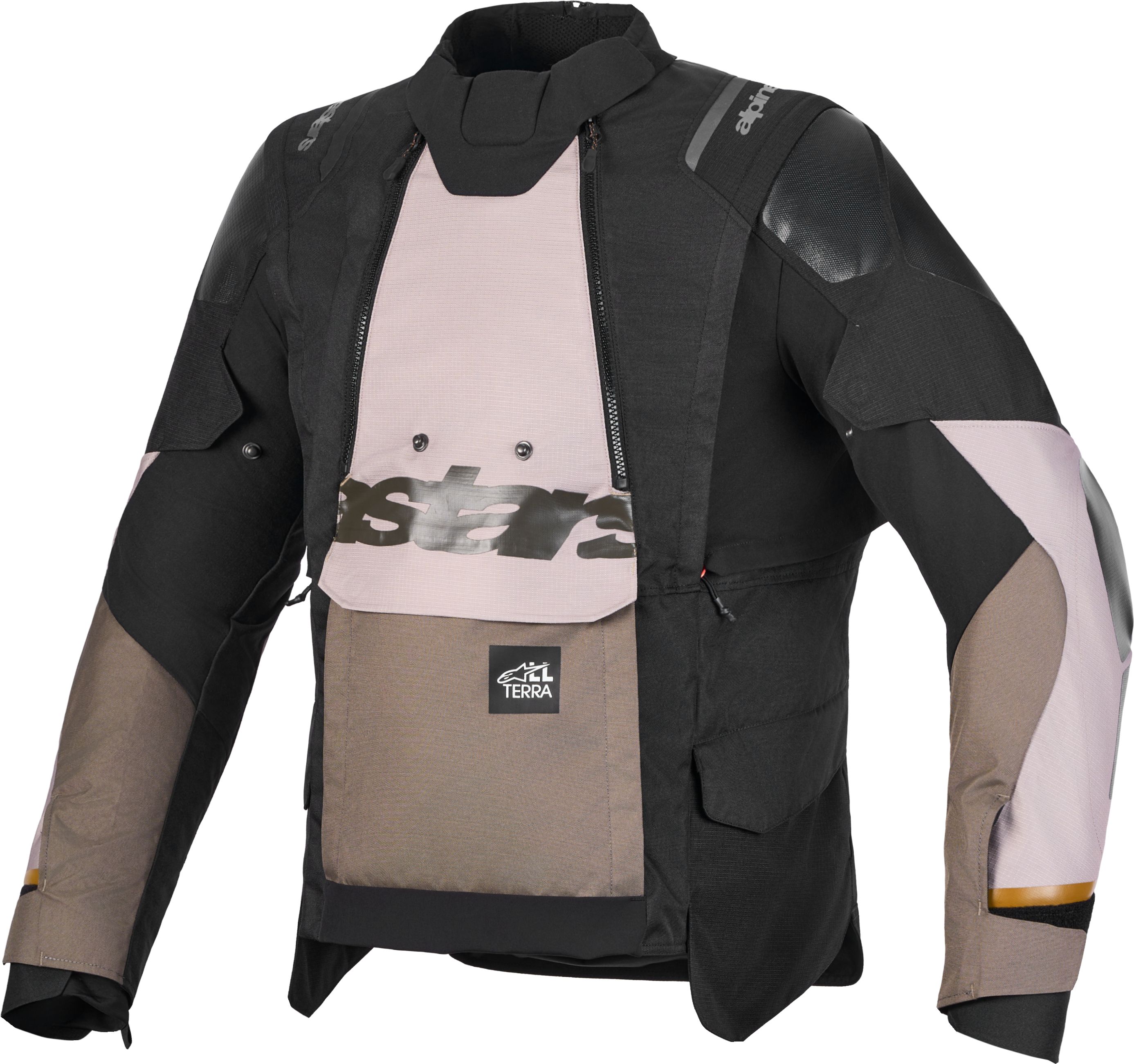 Textiel motorjas heren ALPINESTARS Harok V2 Drystar Jacket Aluminium-Walnoot-Zwart