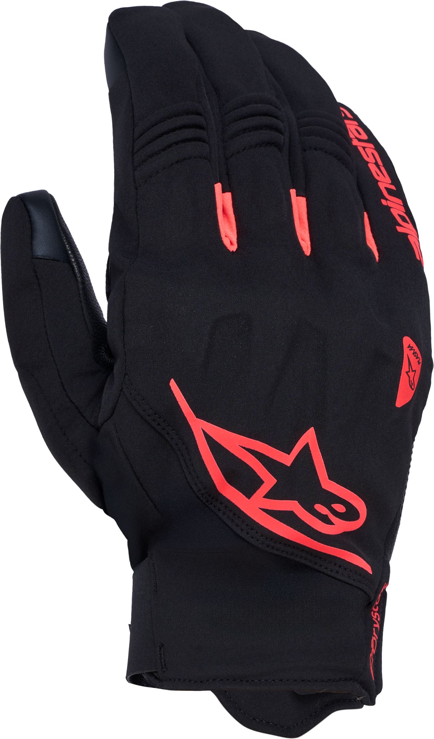 Men's mid-season gloves ALPINESTARS Faster V3 Plasma Drystar Black-Red Fluo
