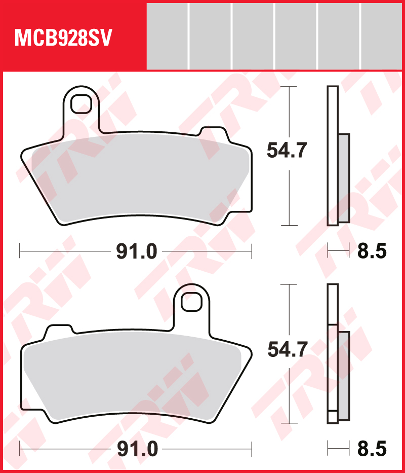 TRW Brake pads MCB928SV Sinter street