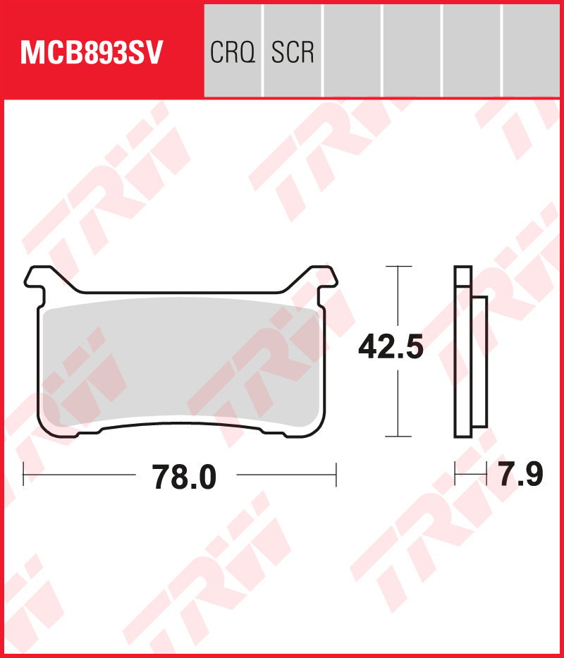TRW Plaquettes de frein MCB893SCR