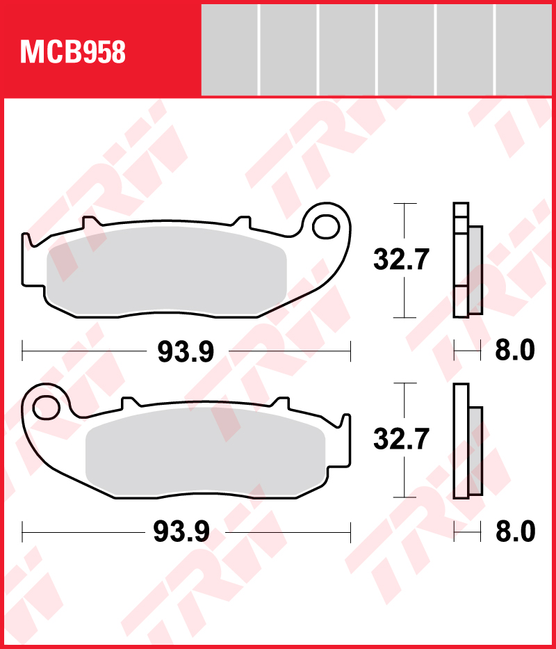 TRW Plaquettes de frein MCB958 Allround organique