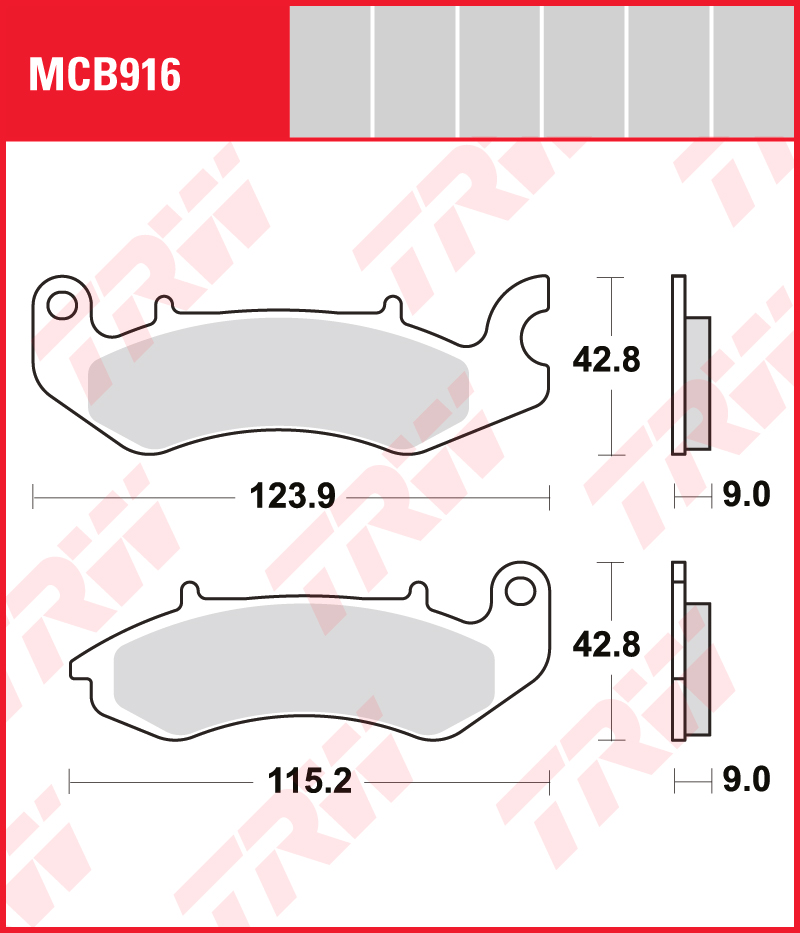 TRW Plaquettes de frein MCB916 Allround organique