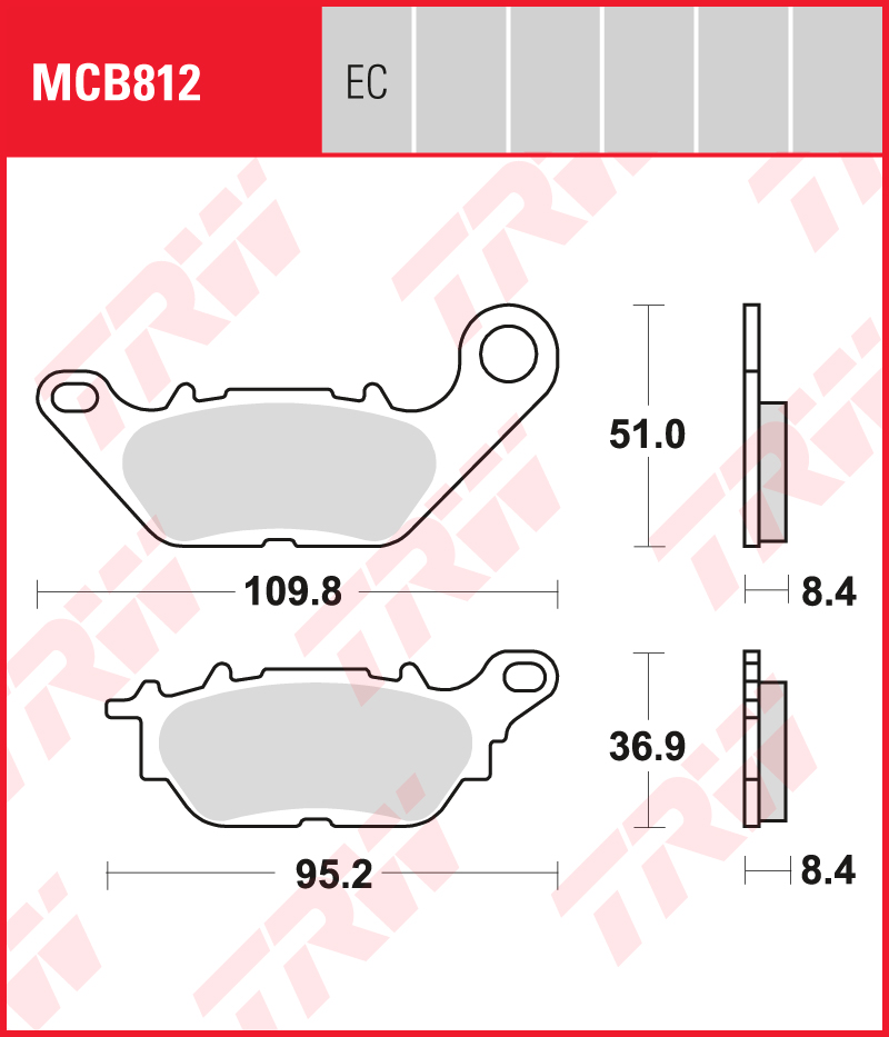 TRW Brake pads MCB812EC