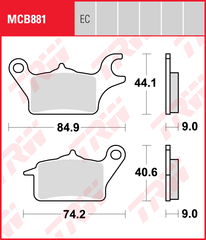 TRW Plaquettes de frein MCB881EC Organique